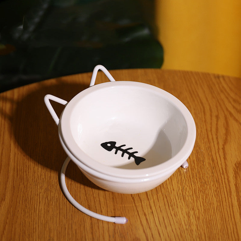 Raised ceramic food/water bowl (to relieve spinal strain) 