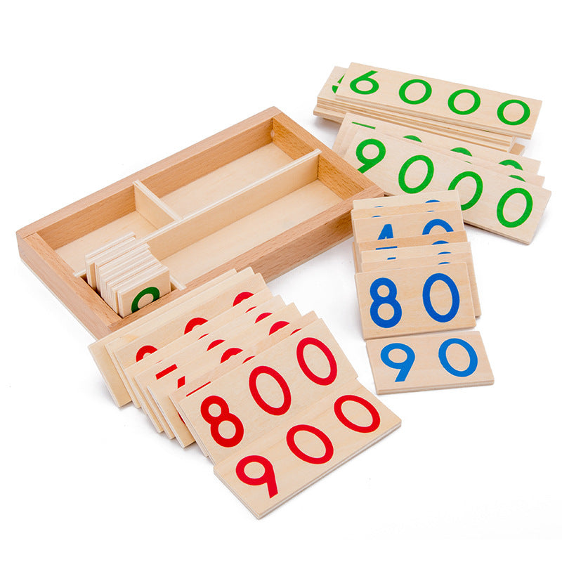 Montessori / wooden number card set small, complete set, 37 pieces. 