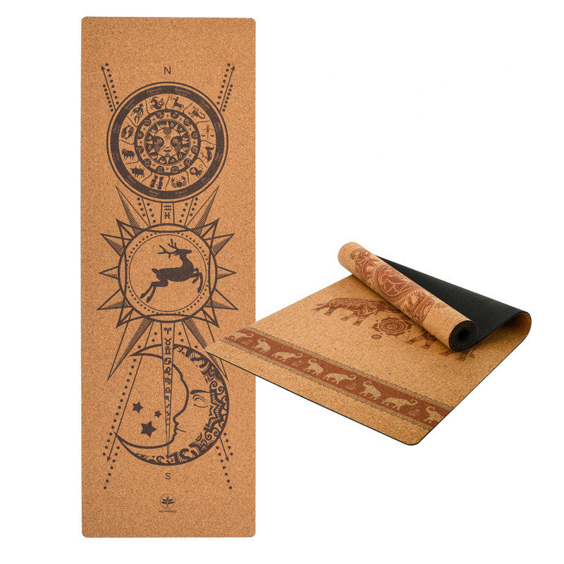 Yoga mat made from natural cork and natural rubber 