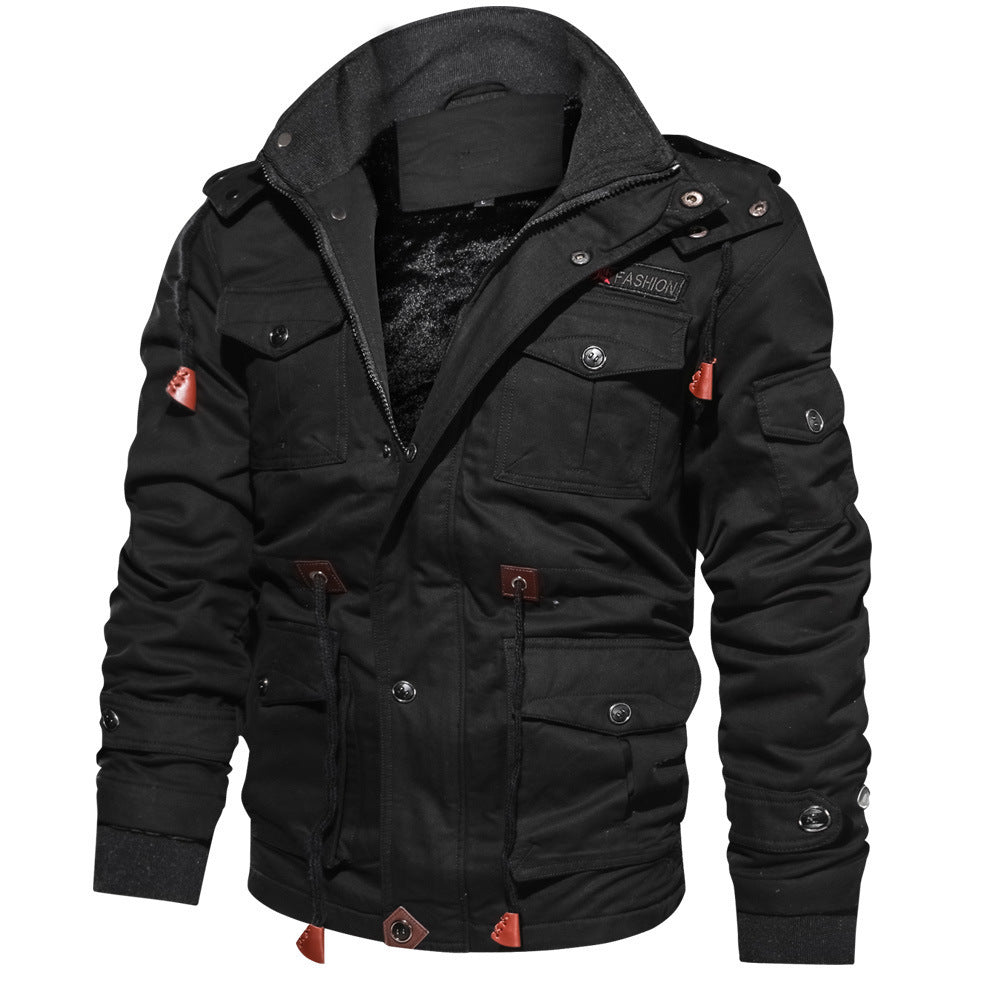 Men's outdoor jacket with removable hood