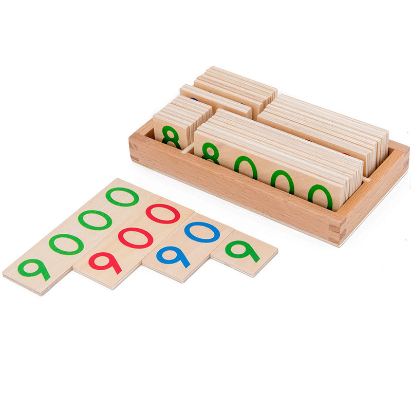 Montessori / wooden number card set small, complete set, 37 pieces. 