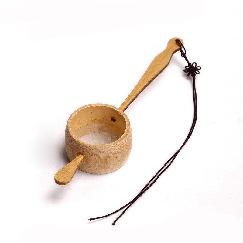 Japanese tea ceremony accessories made of bamboo in vintage style 