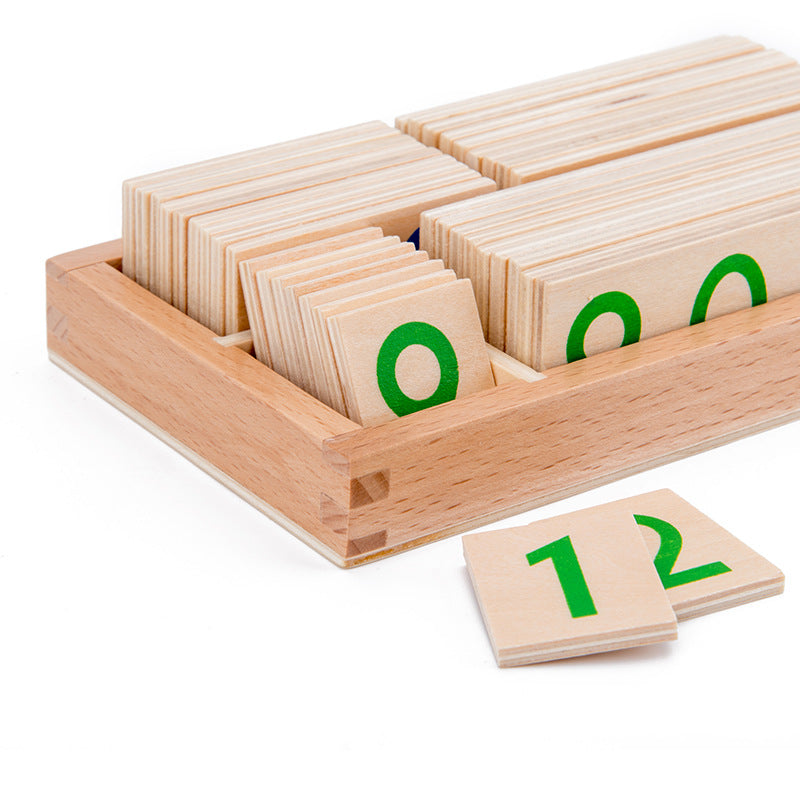 Montessori / wooden number card set small, complete set, 37 pieces. 