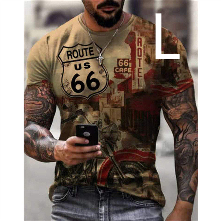 Herren T-Shirt US Style, Route 66