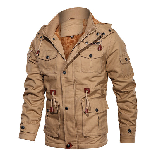 Men's outdoor jacket with removable hood