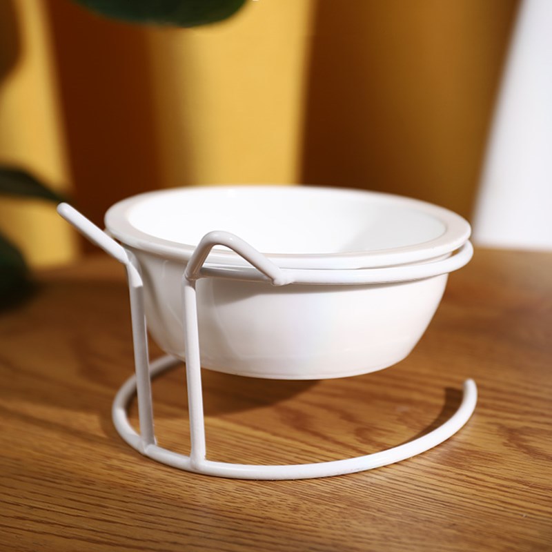 Raised ceramic food/water bowl (to relieve spinal strain) 