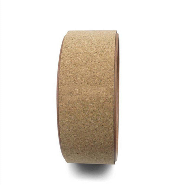 Yoga wheel made of natural cork and wood