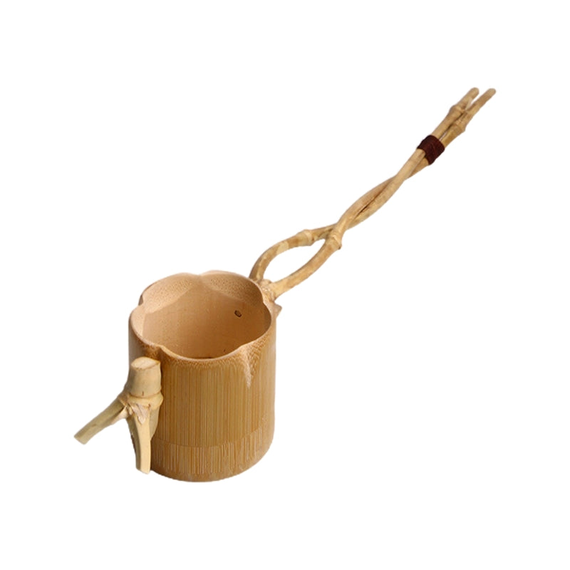 Japanese tea ceremony accessories made of bamboo in vintage style 