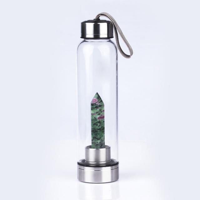 Water Bottle with Energetic Crystal Column (550ml)