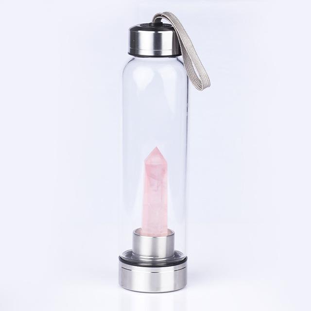 Water Bottle with Energetic Crystal Column (550ml)