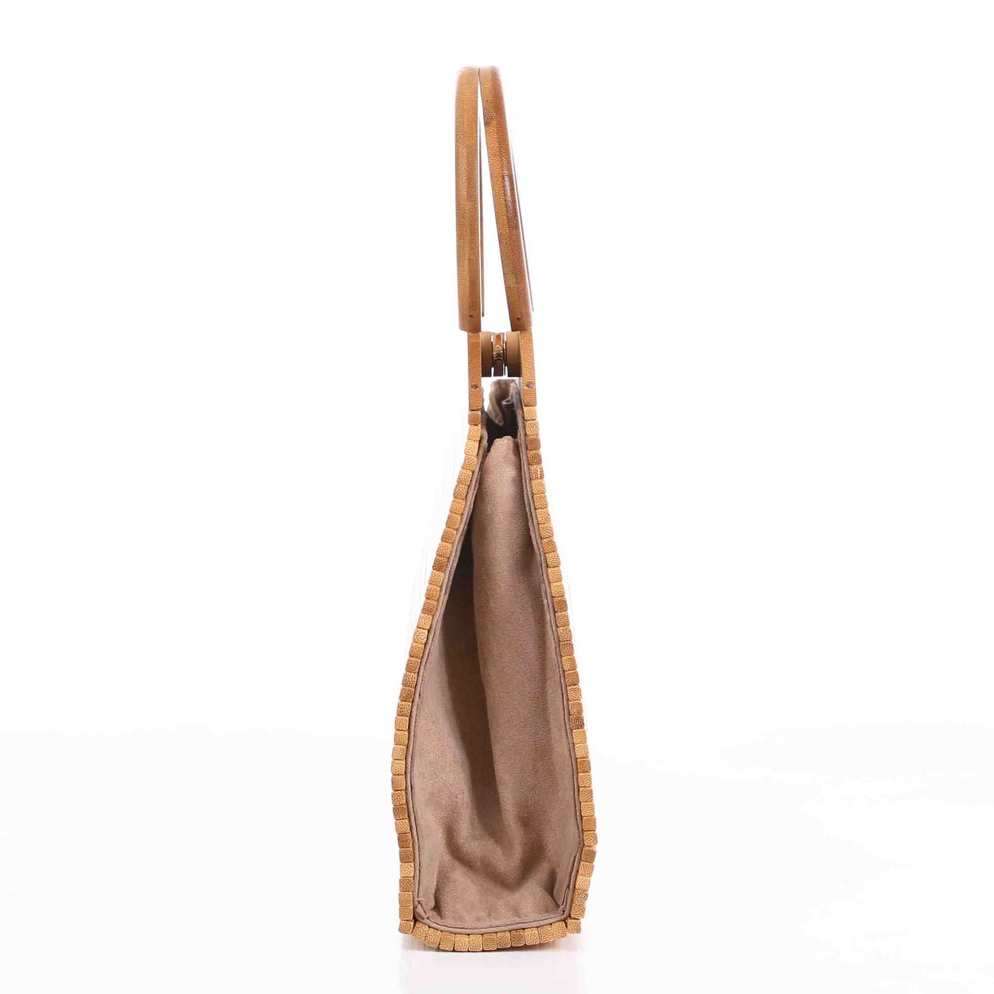 Bamboo women's handbag made of hand-woven bamboo fiber (100% natural bamboo)