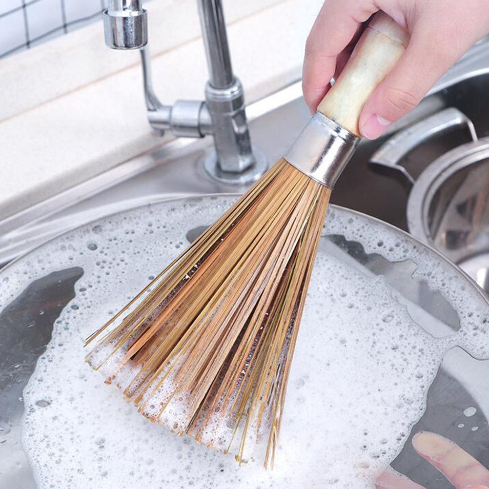 Multifunctional sustainable bamboo dish brush / wok / dishes 