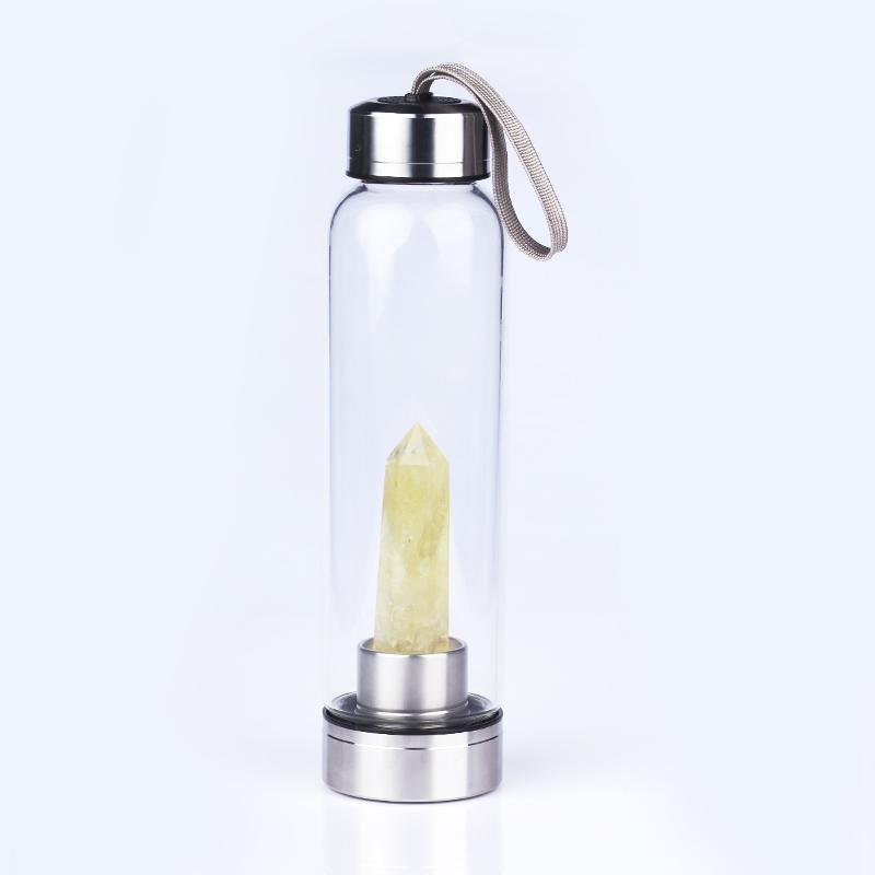 Water Bottle with Energetic Crystal Column (550ml)