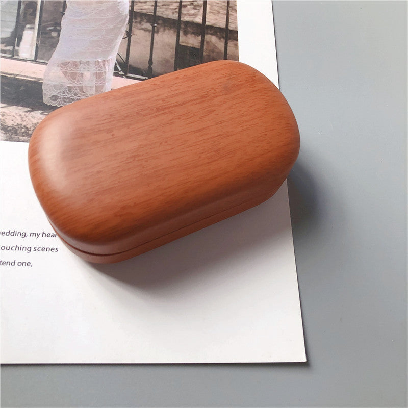 Wooden contact lens case