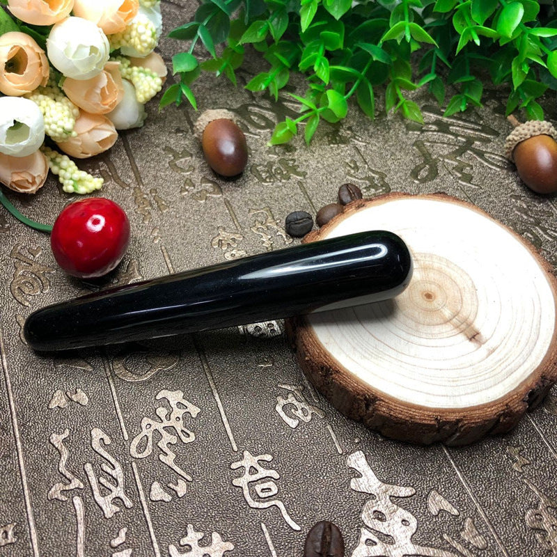 Black Obsidian Rib Wand/Massage Stick