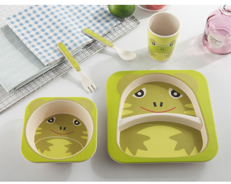 5-piece children's tableware made of bamboo fiber