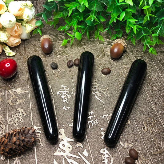 Black Obsidian Rib Wand/Massage Stick