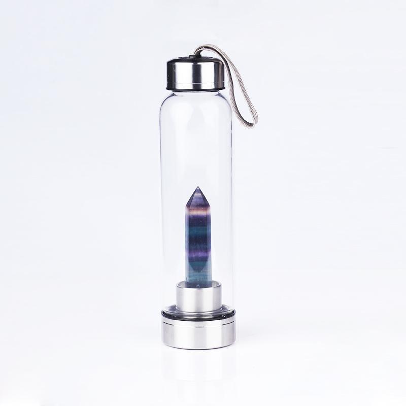 Water Bottle with Energetic Crystal Column (550ml)