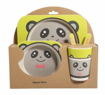 5-piece children's tableware made of bamboo fiber