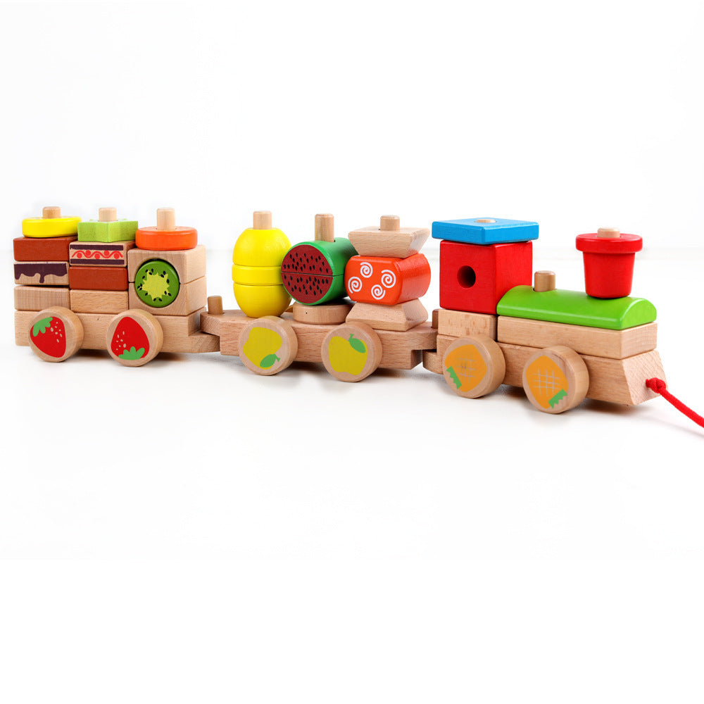 3 Piece Children's Fruit Wooden Train (Educational Toy)