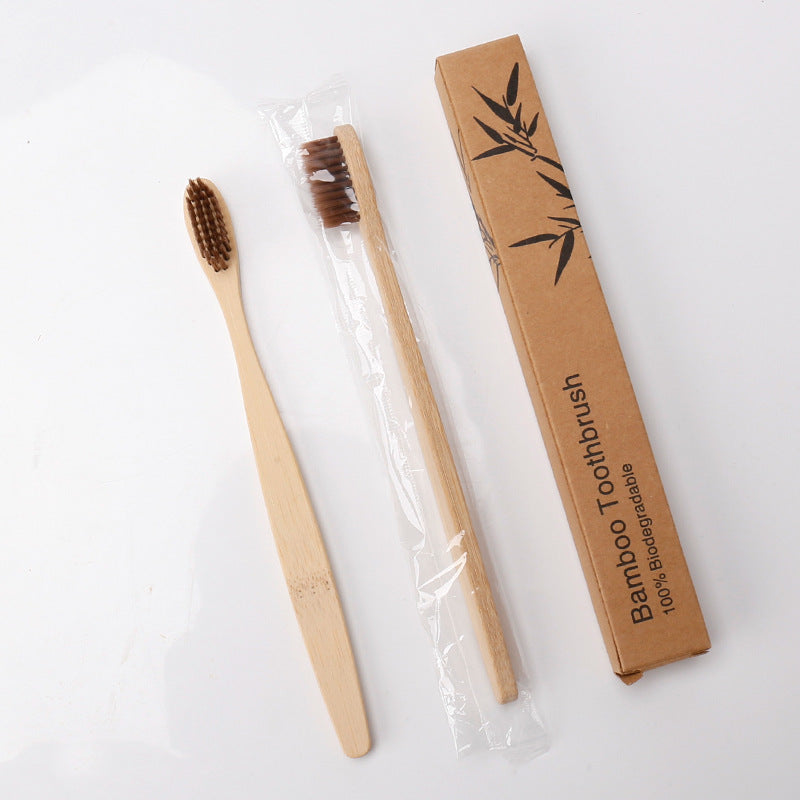 Bamboo toothbrush, rainbow colored bristles