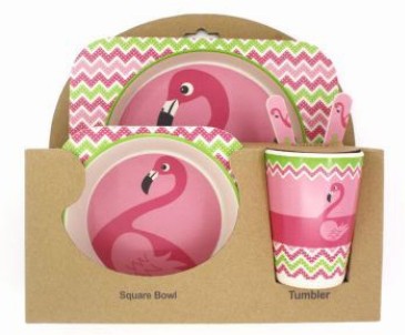 5-piece children's tableware made of bamboo fiber