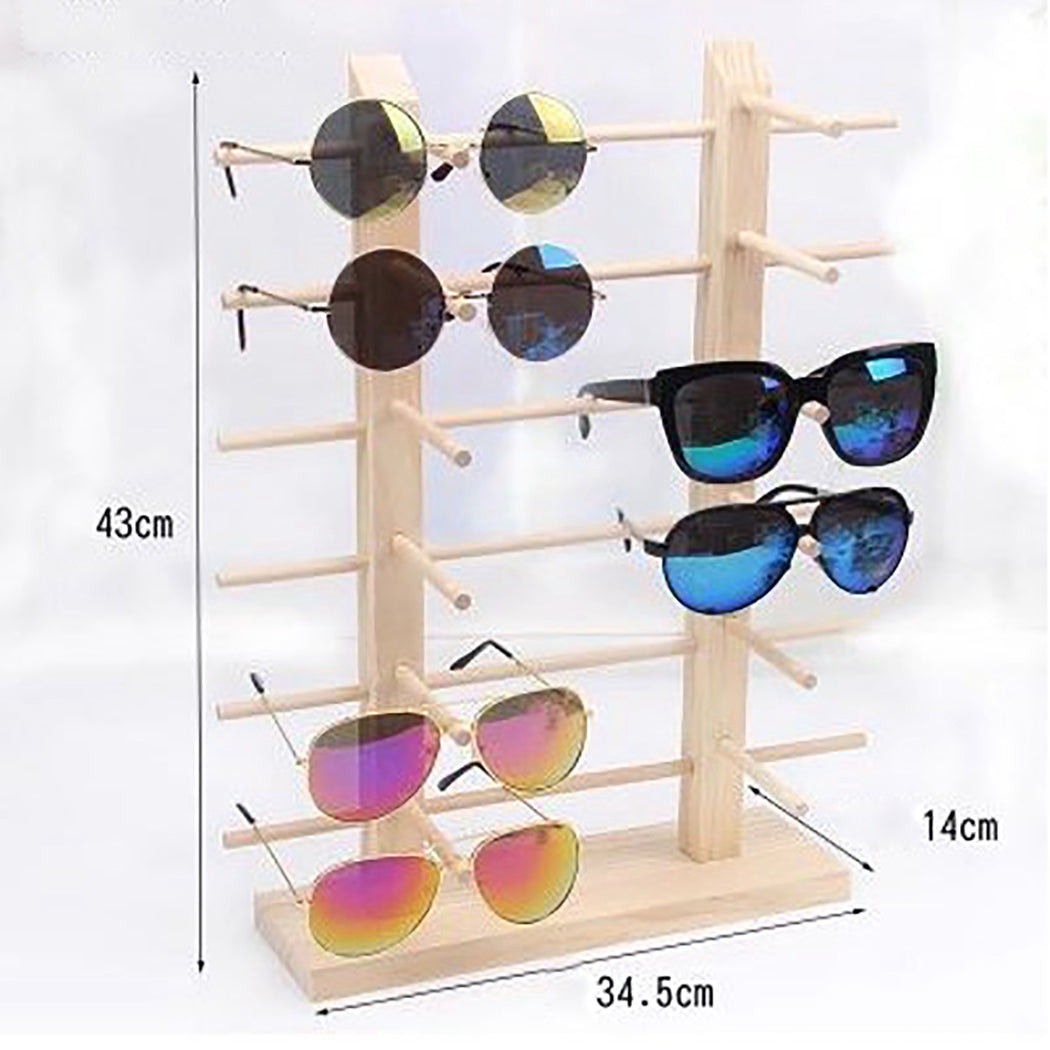 Spectacle stand made of natural wood