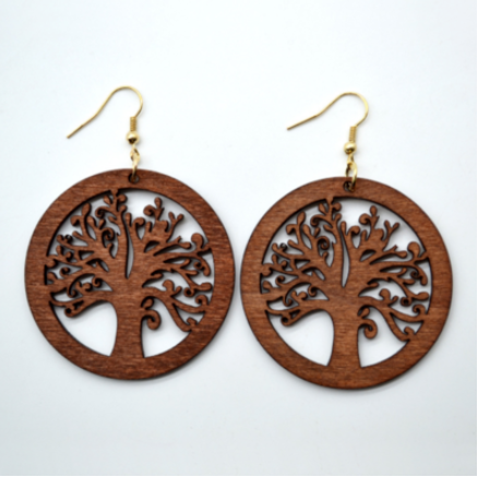 Wood Earring (Tree of Life)