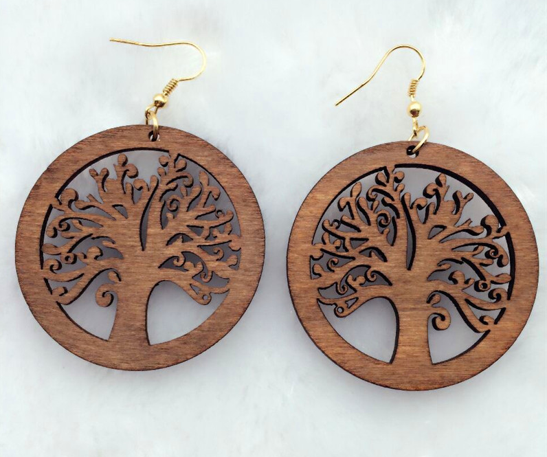 Wood Earring (Tree of Life)