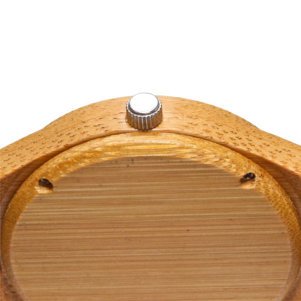 Unisex bamboo quartz watch