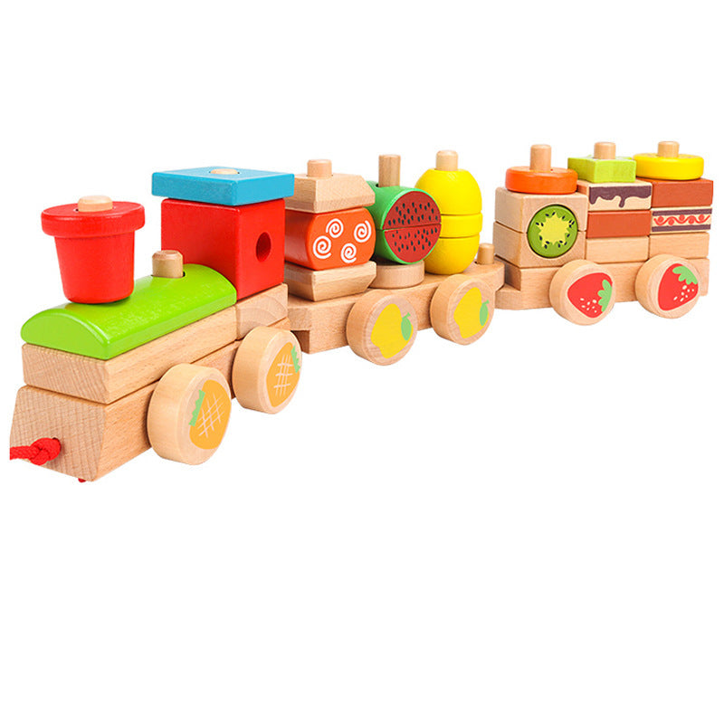 3 Piece Children's Fruit Wooden Train (Educational Toy)