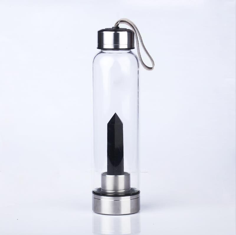 Water Bottle with Energetic Crystal Column (550ml)