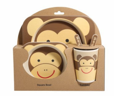 5-piece children's tableware made of bamboo fiber