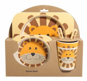 5-piece children's tableware made of bamboo fiber