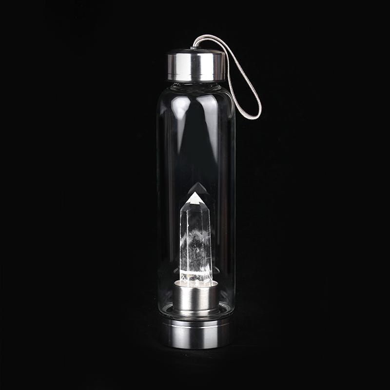 Water Bottle with Energetic Crystal Column (550ml)