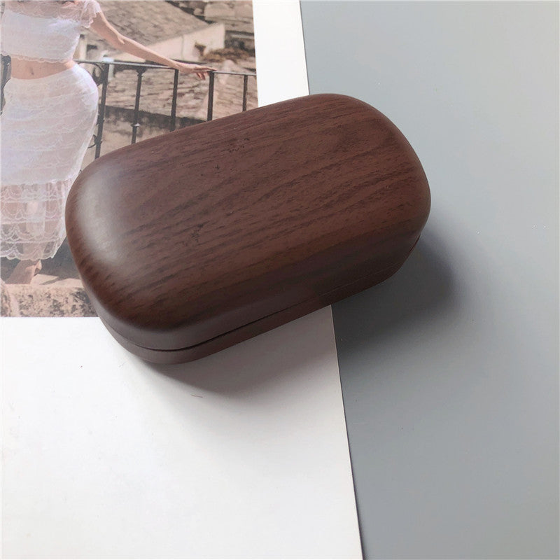 Wooden contact lens case