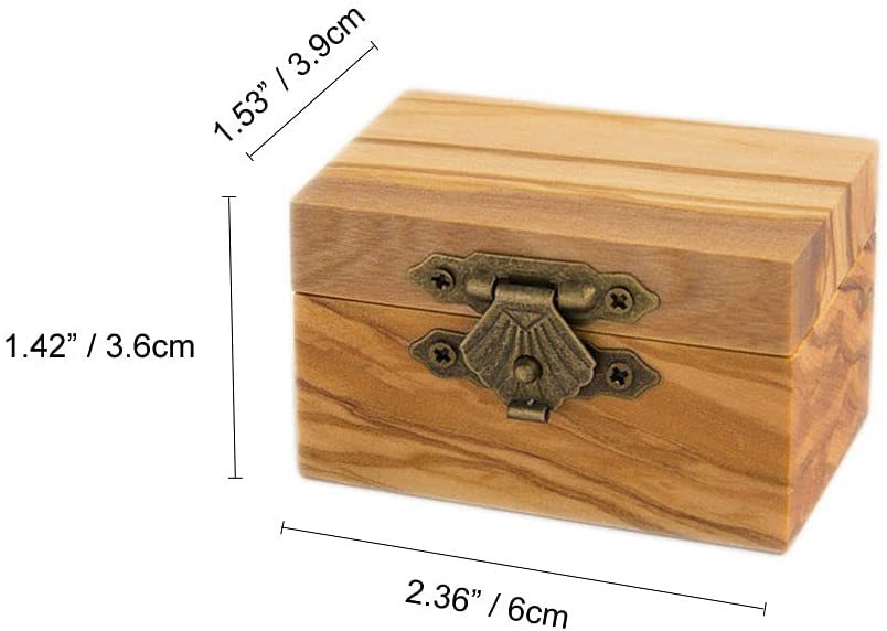 Jewelry box for wedding rings/engagement made of olive wood (100% handmade)